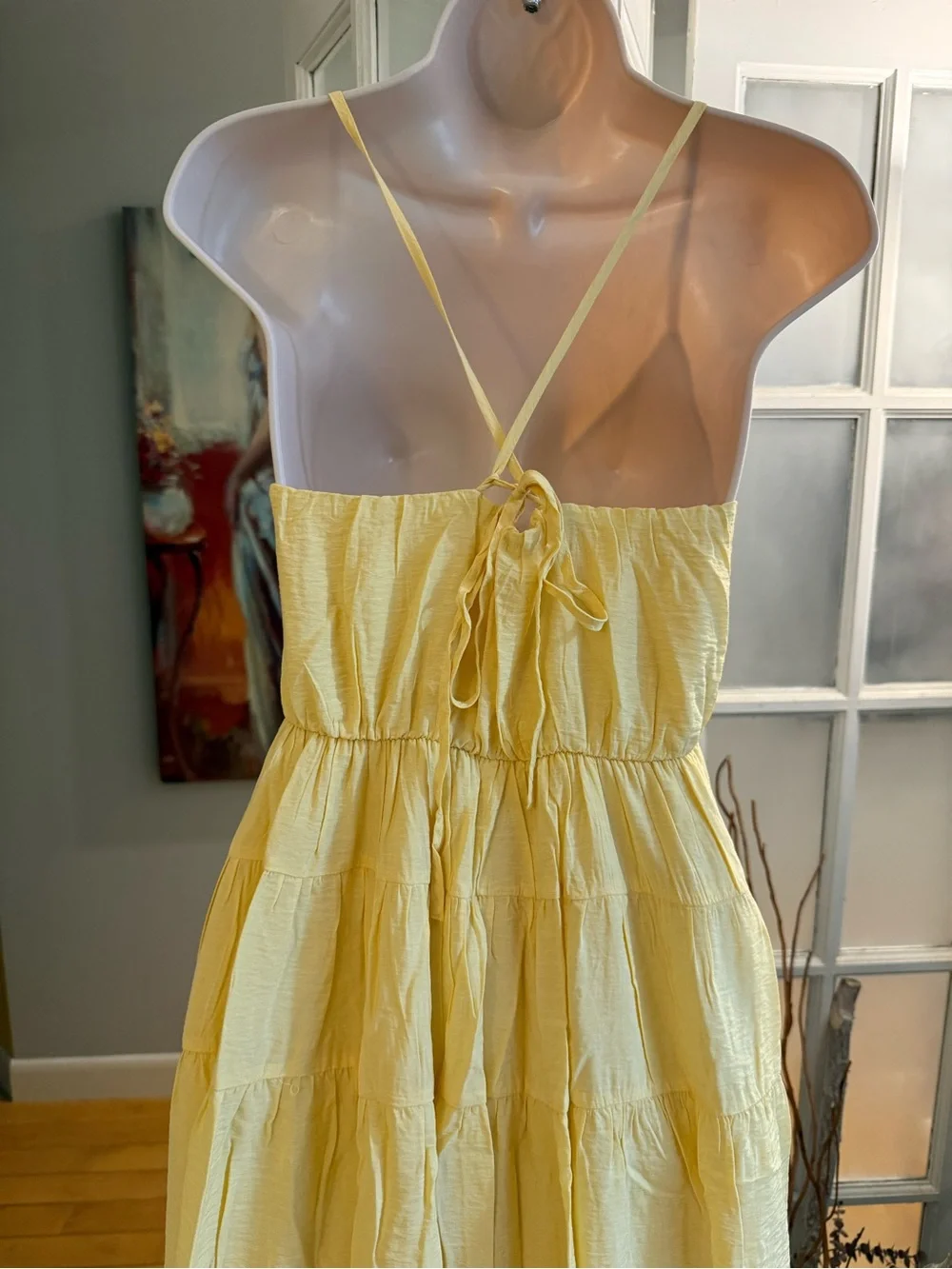✨NWT Viral Abercrombie Yellow Tiered Maxi Dress XS✨